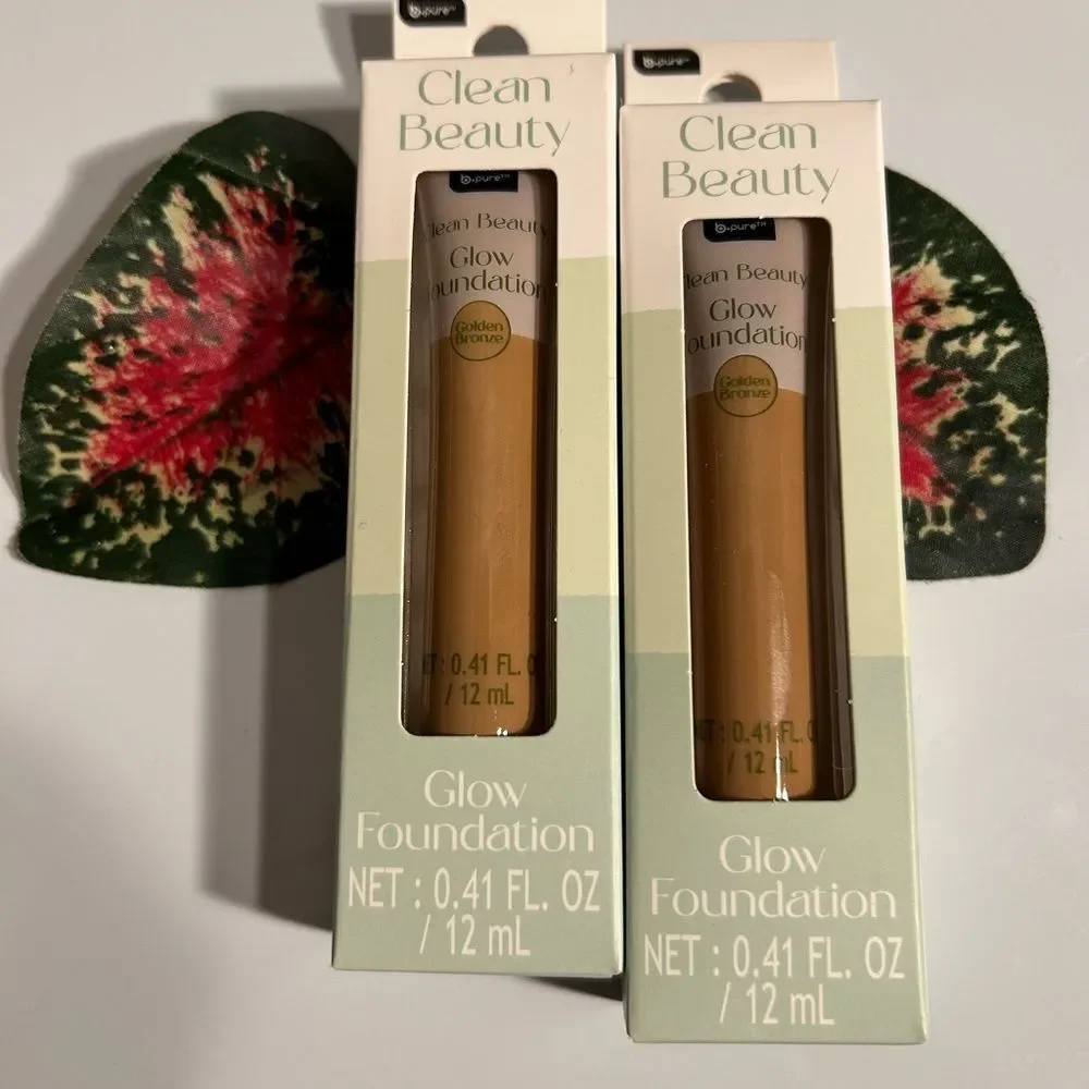 🛍️2X B-Pure Clean Beauty Glow Foundation Golden Bronze NET:0.41FL.OZ/12mL💥